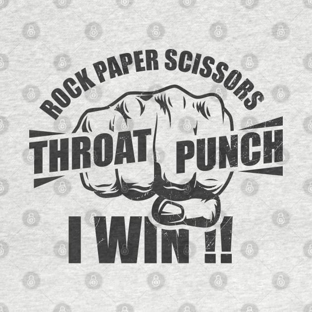 Rock Paper Scissors I Win Throat Punch by Clawmarks